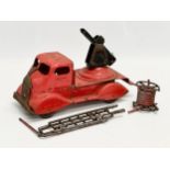 A vintage Tri-ang tin plate fire truck. 24cm