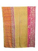 A large vintage throw made from Indian Sarees. 142x222cm