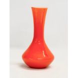 A Danish Mid Century glass vase by Holmegaard. 1970’s. 13x25cm