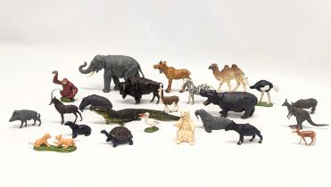 A collection of vintage Britains model animals, mostly from 1970s.