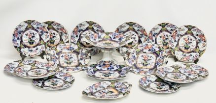 A 19th century Real Stone China Imari pattern part dinner service. Probably by Hicks, Meigh &