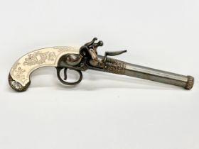 A good quality replica Flintlock pistol. Liege XVIIIE S. 28cm