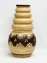 A large West German Mid Century 4 ringed pot/vase by Scheurich Keramik. 26x53cm