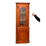 A large Victorian style Mahogany corner cabinet. 74cmx49cmx205cm.