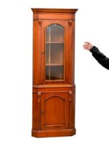 A large Victorian style Mahogany corner cabinet. 74cmx49cmx205cm.