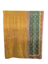 A large vintage throw made from Indian Sarees. 134x215cm