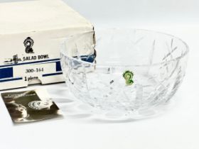 A Waterford Crystal salad bowl with box. Bowl measures 20x9cm