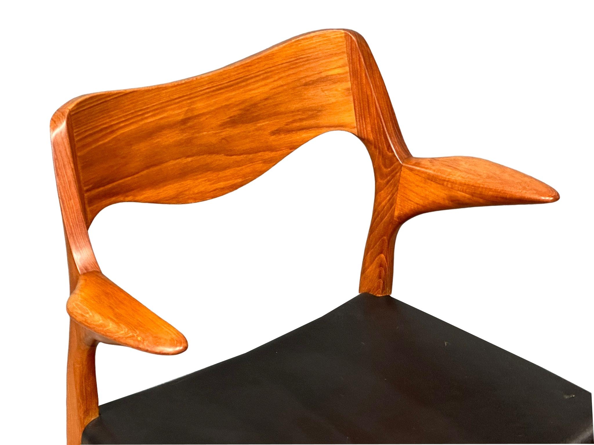 A set of 6 rare Danish Mid Century teak carver chairs designed by Niels Otto Moller for J.L. Moller. - Image 12 of 20