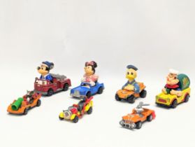 A collection of vintage model cars including 3 Matchbox Disney Series 1979, Matchbox Character