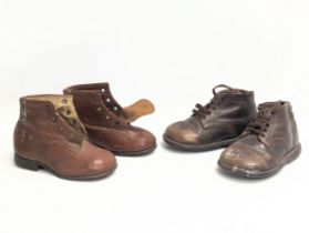2 pairs of vintage children's shoes, including a pair of orthopedic, Tarso Supinator Shoes by