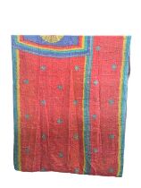 A large vintage throw made from Indian Sarees. 139x216cm