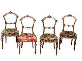 A set of 4 late Victorian balloon back chairs. Circa 1880-1890.(4)