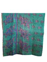 A large vintage throw made from Indian Sarees. 135x215cm