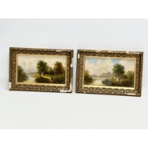 2 late 19th/early 20th century signed oil paintings. 30x18cm. 38x25.5cm