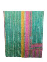 A large vintage throw made from Indian Sarees. 142x221cm