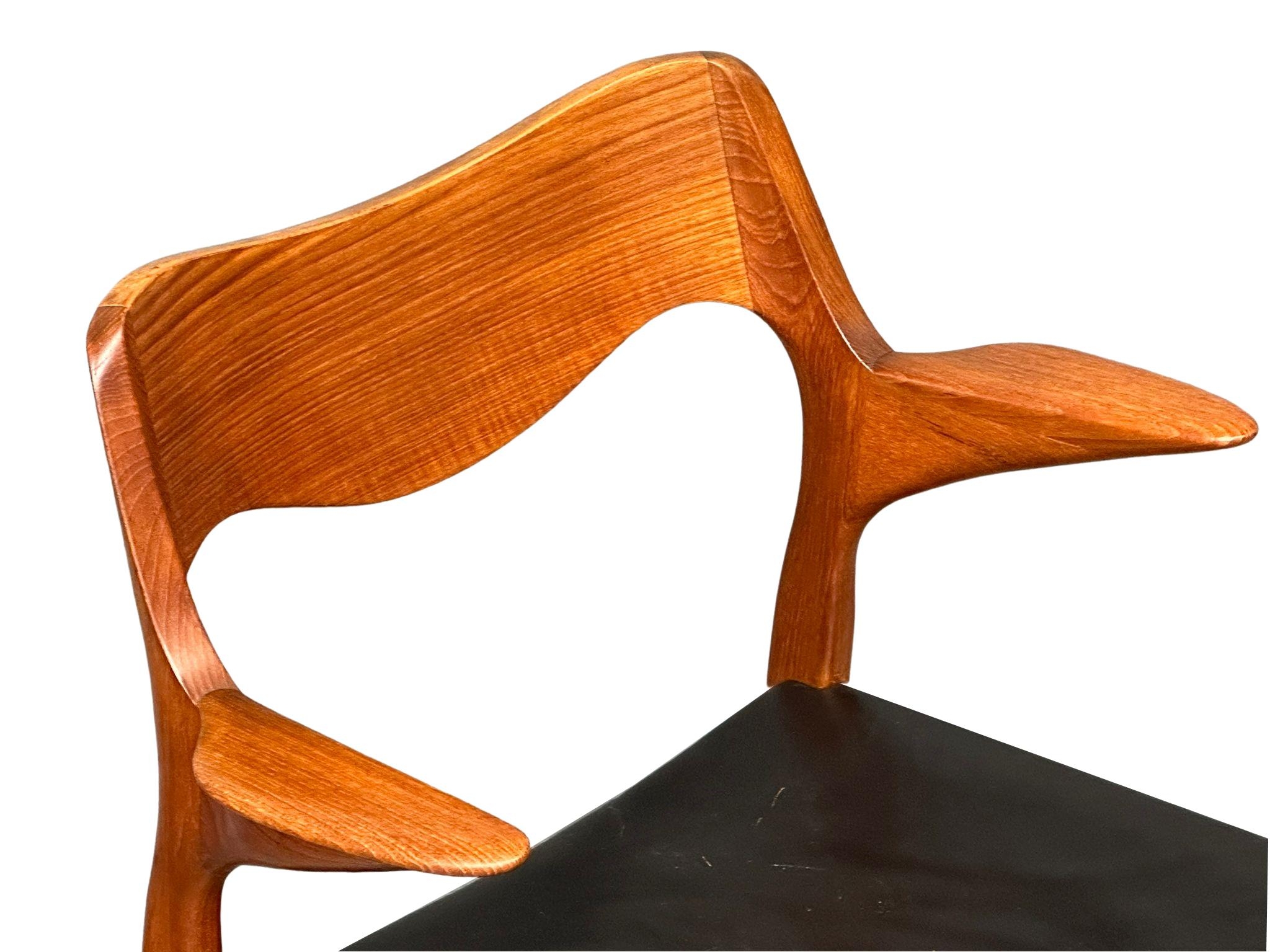 A set of 6 rare Danish Mid Century teak carver chairs designed by Niels Otto Moller for J.L. Moller. - Image 6 of 20