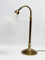 A large brass swan neck table lamp from Laura Ashley. 36x48.5cm