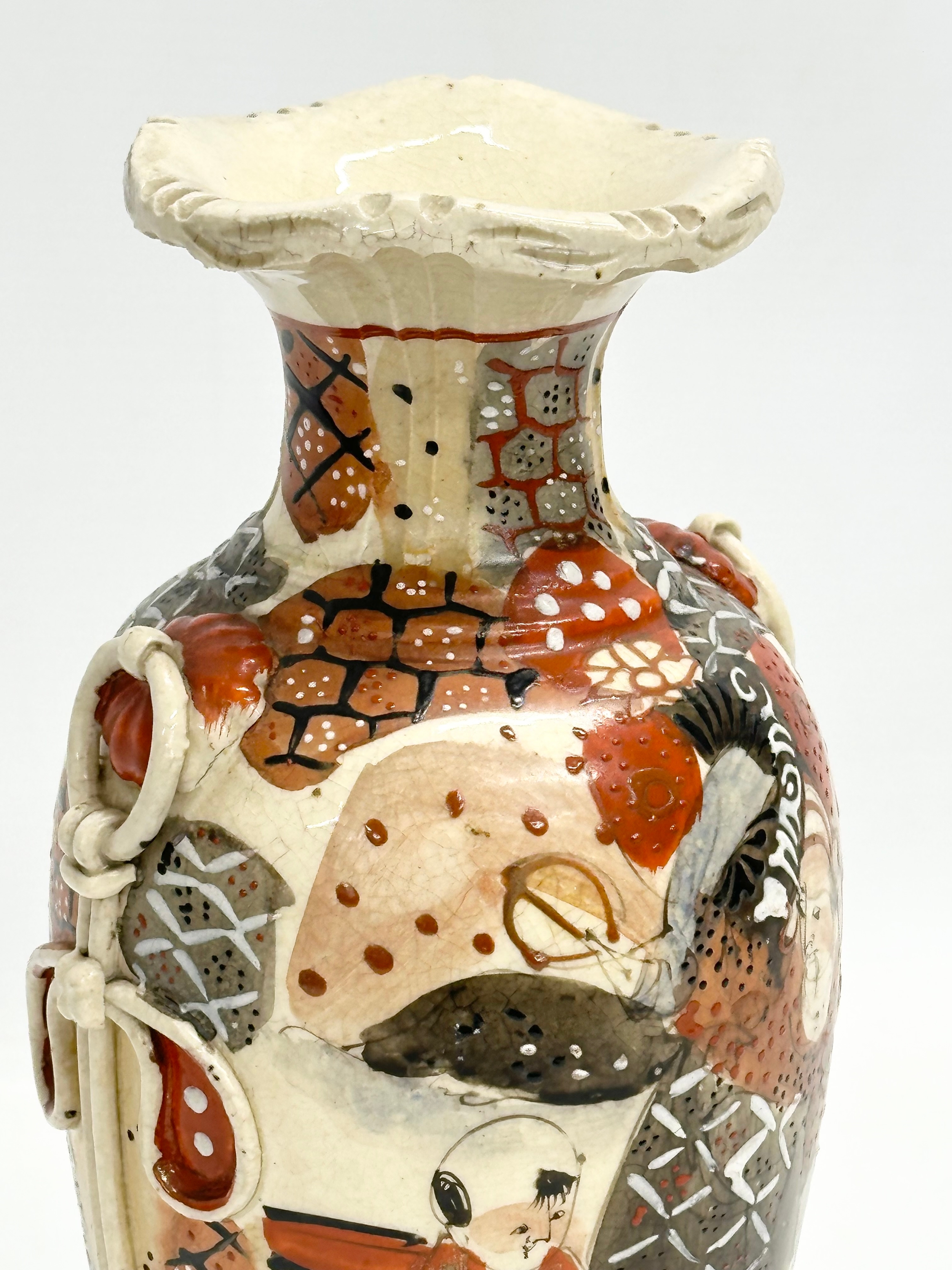 2 late 19th/early 20th century Japanese late Meiji Satsuma vases. A late 19th century double Gourd - Image 3 of 13