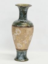 A large Doulton Lambeth Slaters Patent baluster vase by Rosina Brown. Late 19th century. 18x47cm