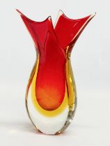 A Murano Glass vase designed by Flavio Poli for Seguso. 15x23cm