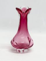 A 1960’s Chribska Art Glass vase designed by Josef Hospodka. 23cm