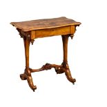A good quality Victorian Figured Walnut work table/lamp table with drawer. 69x43x70cm