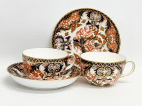 A pair of late 19th century Royal Crown Derby Imari tea cups and saucers. Circa 1880-1900.