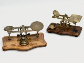 A 19th century Sampson Mordan & Co brass scales and other, Postal Rates for Letters. 20cm.