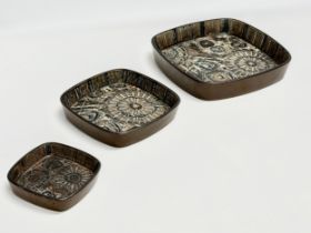 A set of 3 Danish Mid Century ‘Baca’ Fajance bowls designed by Nils Thorsson for Royal Copenhagen.