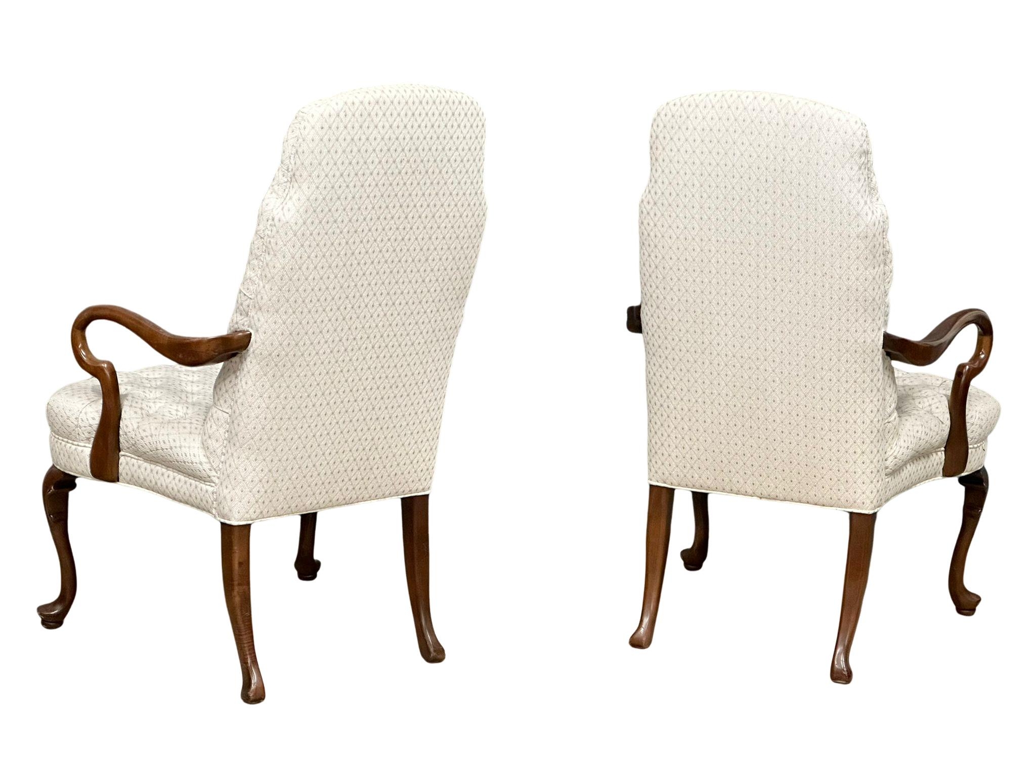 A pair of good quality George I style deep button back armchairs.(1) - Image 7 of 8