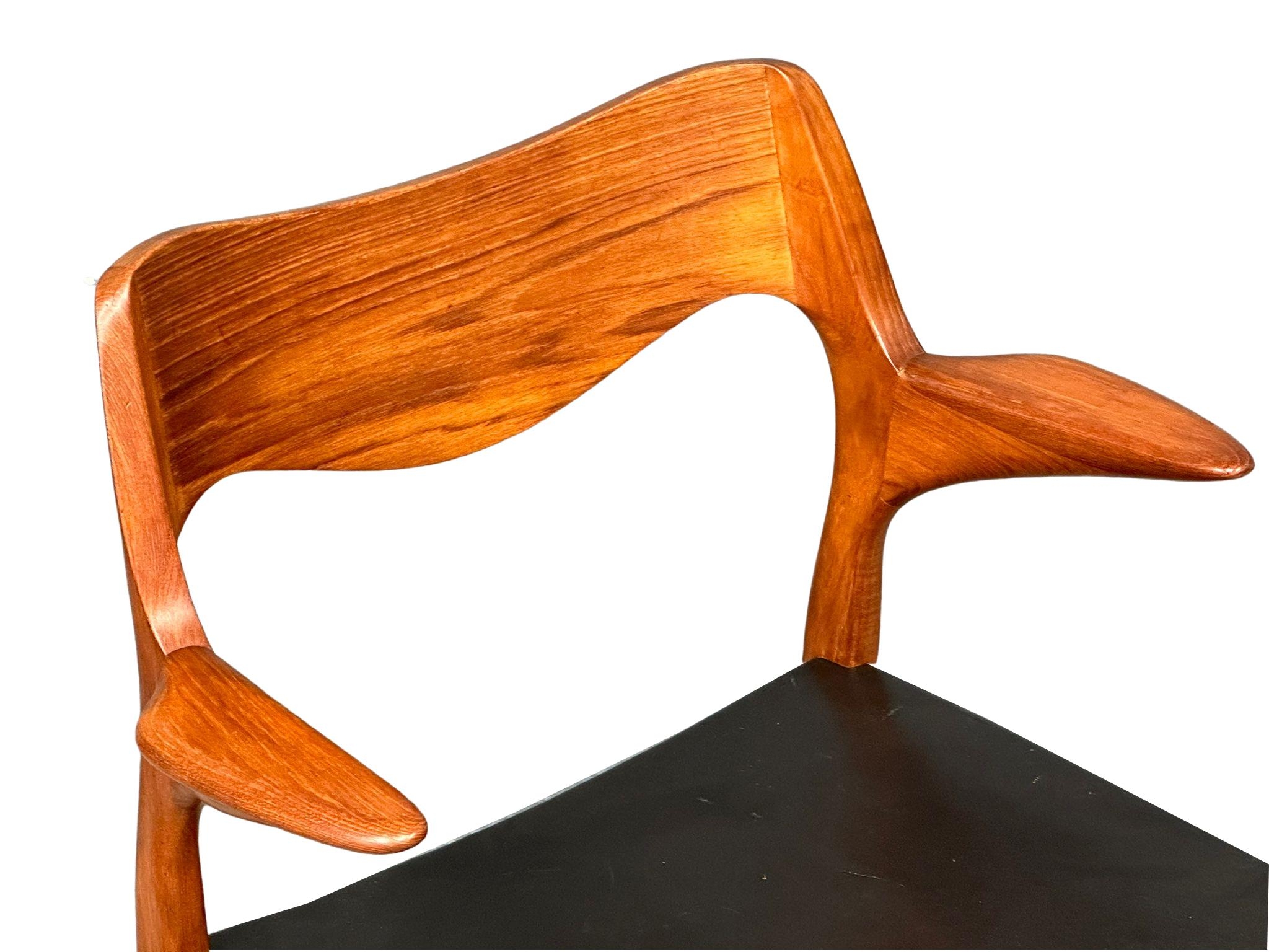 A set of 6 rare Danish Mid Century teak carver chairs designed by Niels Otto Moller for J.L. Moller. - Image 18 of 20