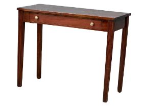 A George III mahogany side table with drawer. 91x42x72cm(9)
