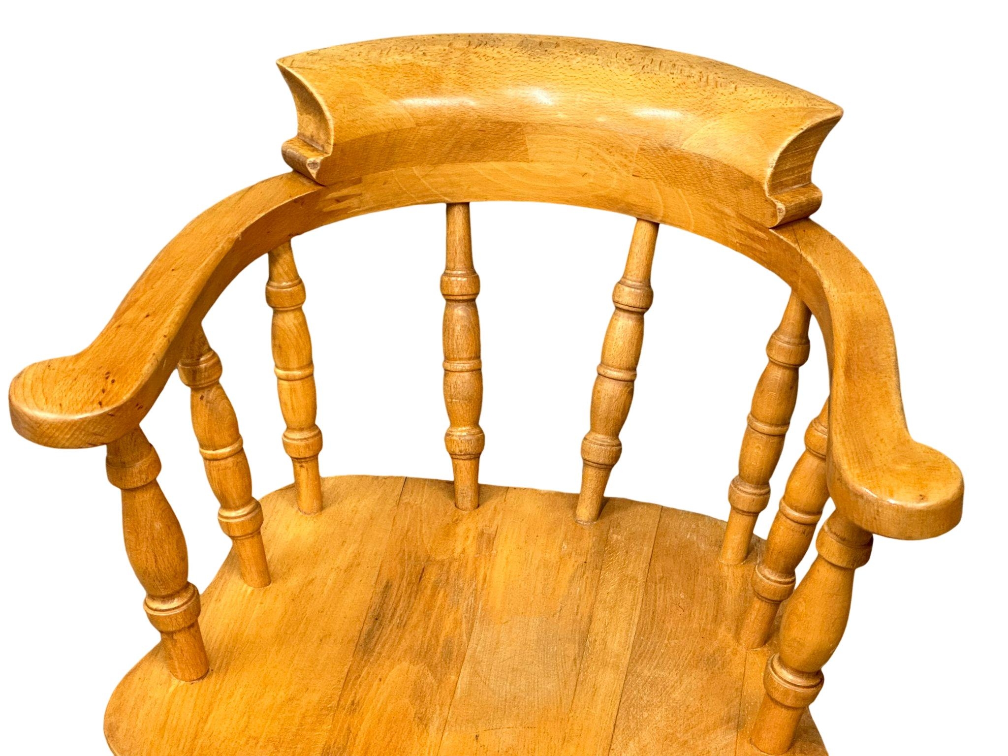 A pair of Victorian style solid beech smokers chairs/armchairs. - Image 2 of 4