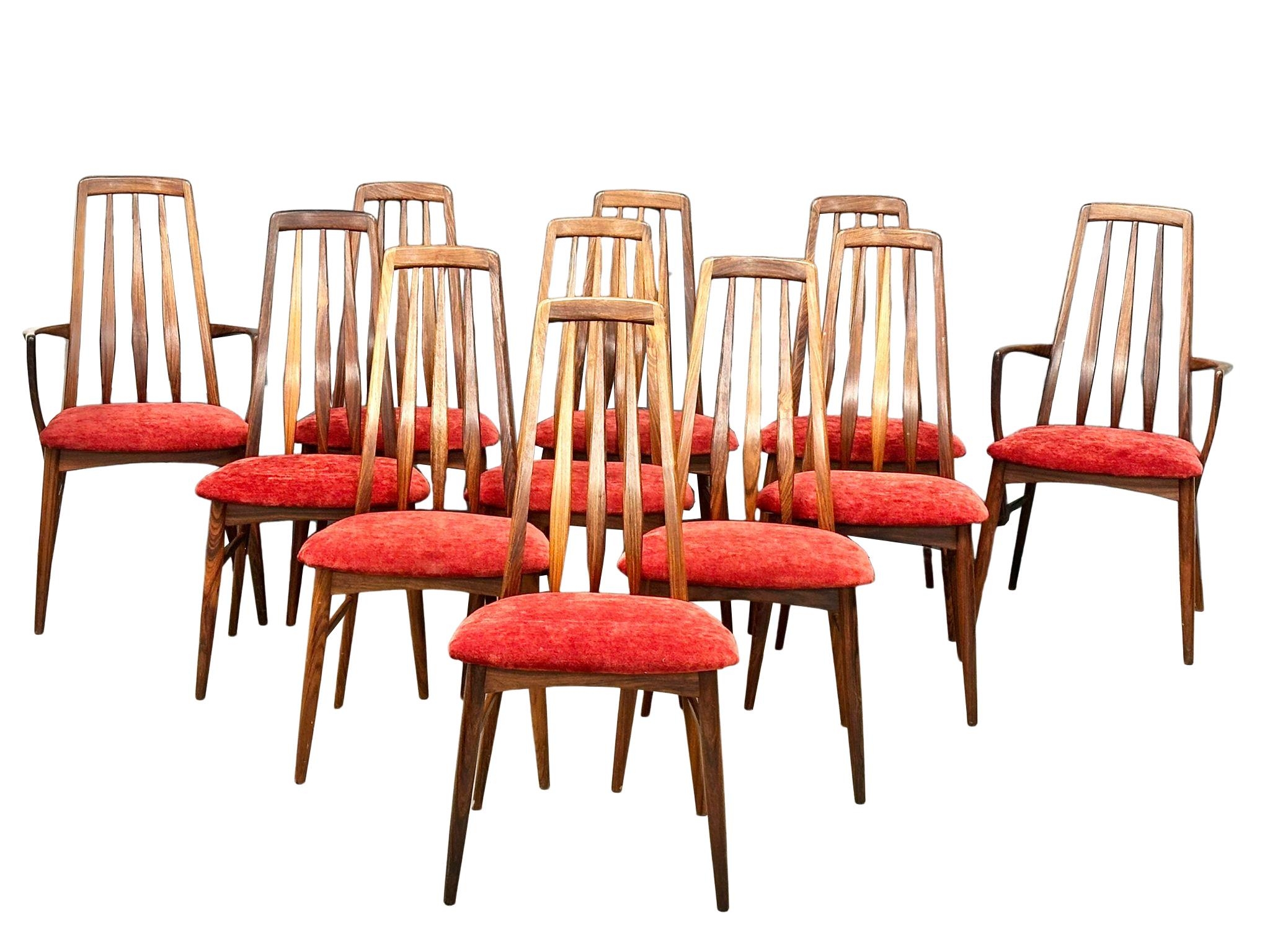 An exceptional quality rare set of 11 Danish Mid Century rosewood ‘Eva’ chairs, Niels Koefoed - Image 2 of 16