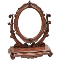 A large Victorian carved mahogany dressing mirror. 73x33x90cm