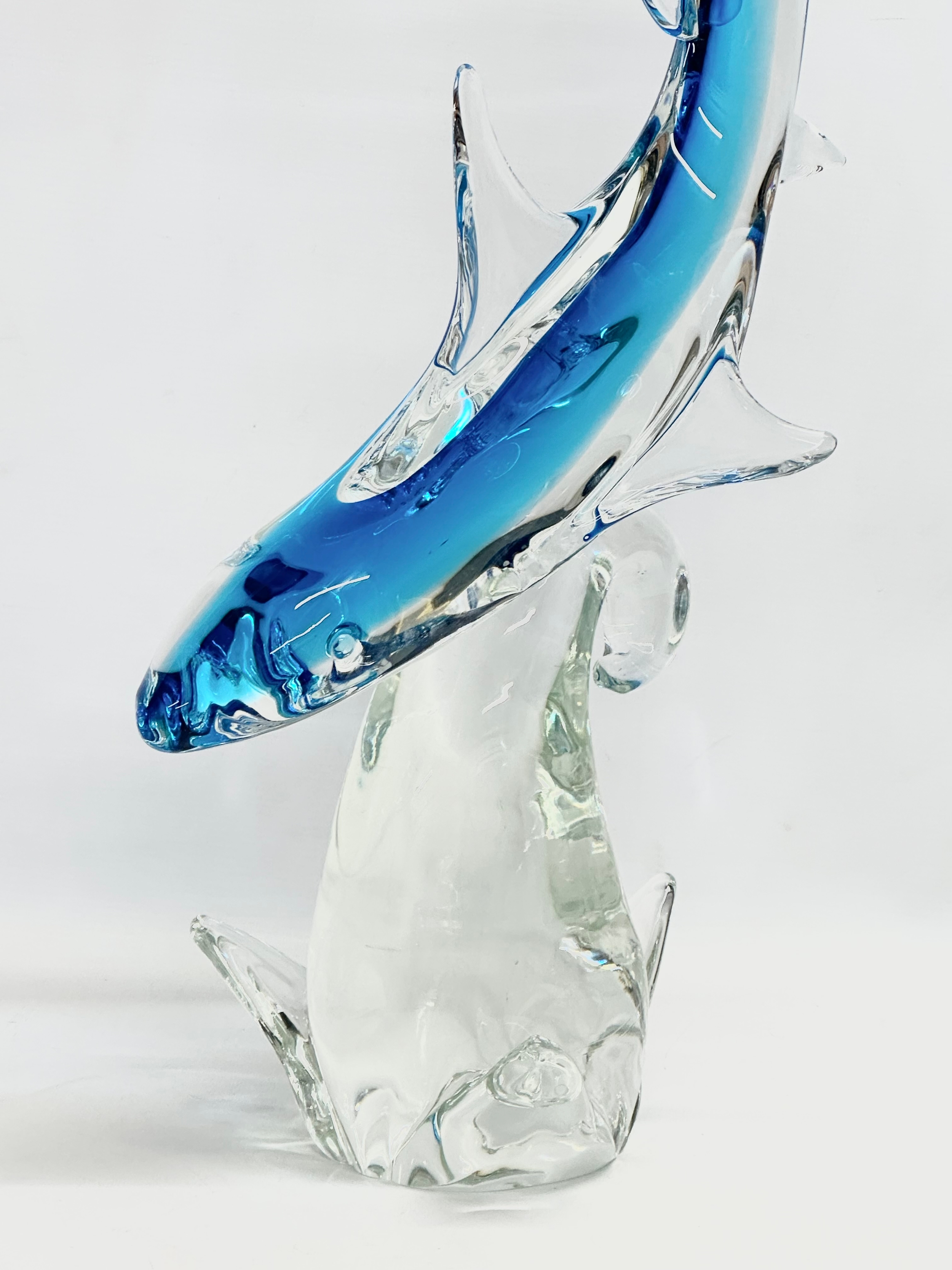 A large Archimede Seguso Murano Glass shark. 66cm. - Image 3 of 7