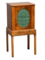 A George III inlaid mahogany 2 piece cocktail cabinet/side cabinet. Circa 1800. 61x49.5x122cm