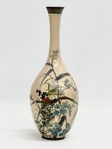 A rare late 19th century Japanese Meiji period Cloisonné enamelled vase with wildflowers and