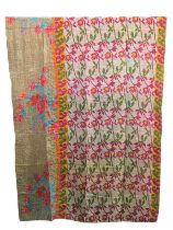 A large vintage throw made from Indian Sarees. 132x220cm