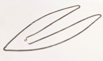 A silver chain. 44cm clasped. 26.5g