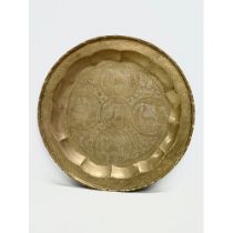 A large early 20th century North African/Moroccan brass tray. 54cm