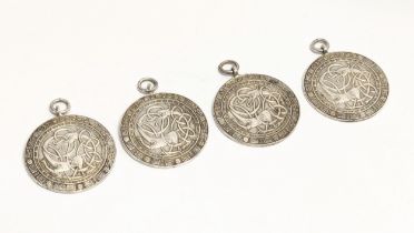 A collection of 4 Irish silver Oireactas pendants. Dublin, 1945. 36.8g