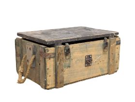 A vintage wooden ammo box. 55x39x26.5cm