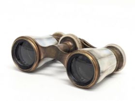 A pair of vintage Mother of Pearl opera glasses by Cahoon Bros, Belfast.