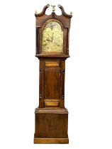 An 18th century John Harrison of Liverpool brass faced, moon dial clock works with modern case.
