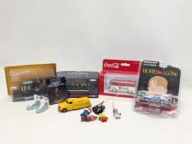 A collection of model cars including Corgi, and Star Wars Darth Vader Lego, etc