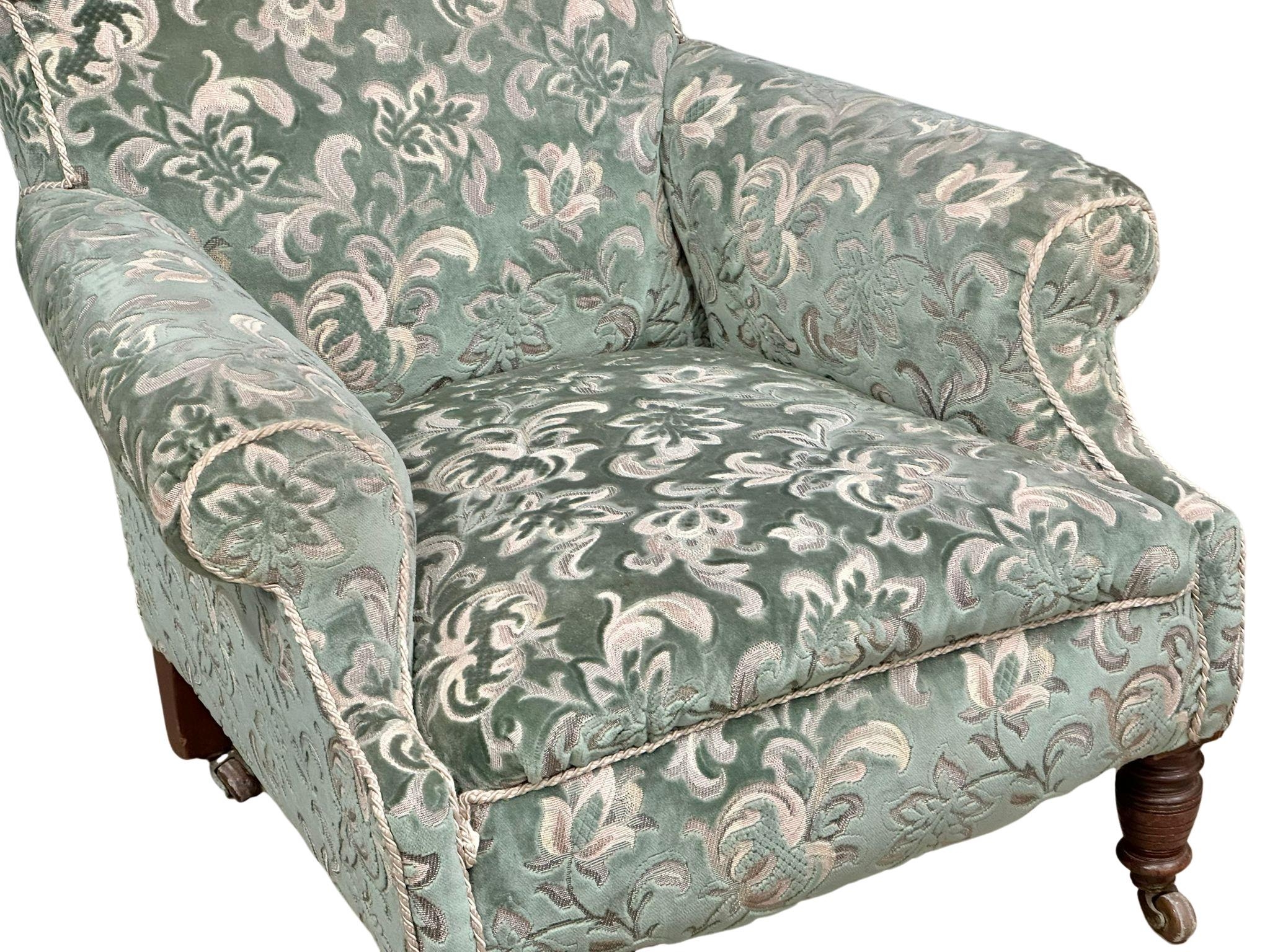 A large late Victorian club armchair. Circa 1890. - Image 2 of 3