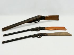 3 vintage toy gun. 2 rifles and a shotgun. 61cm