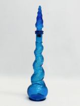 A 1960’s French ‘Snake Skin’ Genie Bottle Decanter. 43.5cm.