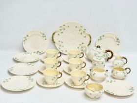 3rd/4th Period Belleek ‘Shamrock’ tea service. A 25 piece Belleek tea service. Including a black